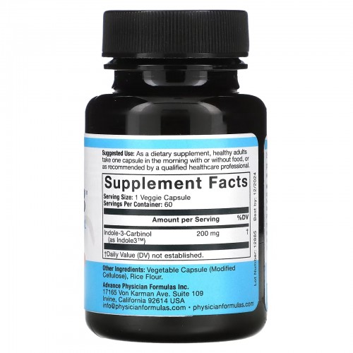 Advance Physician Formulas, Inc., индол-3-карбинол, 200 мг, 60 вегетарианских капсул Advance Physician Formulas, Inc., индол-3-карбинол, 200 мг, 60 вегетарианских капсул